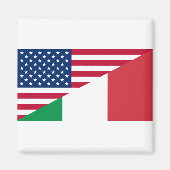 Italiaanse vlag Amerikaanse pride Magneet (Voorkant)