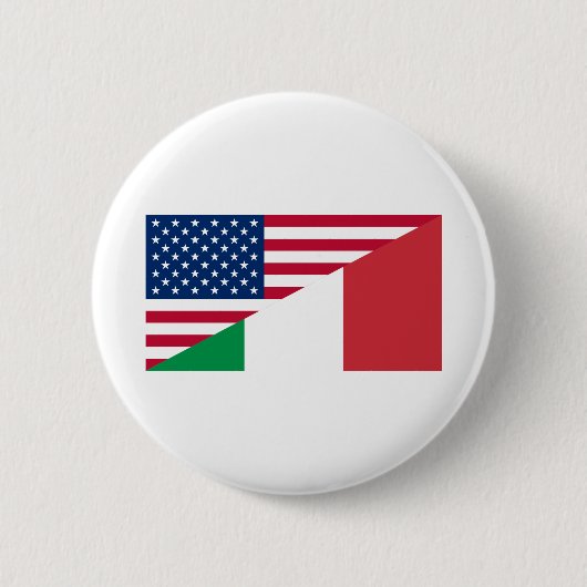 Italiaanse vlag Amerikaanse pride Ronde Button 5,7 Cm (Voorkant)