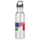 Italiaanse vlag Amerikaanse pride Waterfles (Voorkant)