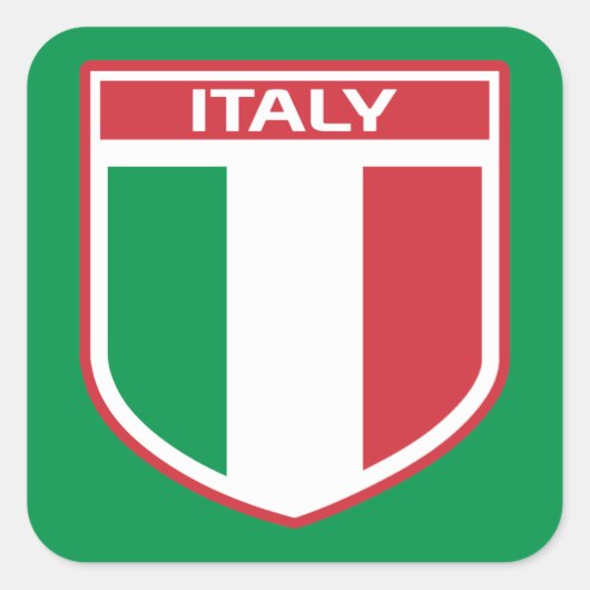 Italiaanse vlag/badge-ontwerp vierkante sticker (Voorkant)