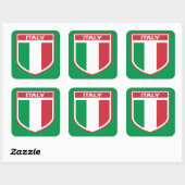 Italiaanse vlag/badge-ontwerp vierkante sticker (Vel)