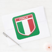 Italiaanse vlag/badge-ontwerp vierkante sticker (Envelop)