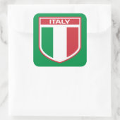 Italiaanse vlag/badge-ontwerp vierkante sticker (Tas)