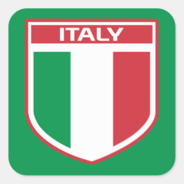 Italiaanse vlag/badge-ontwerp vierkante sticker