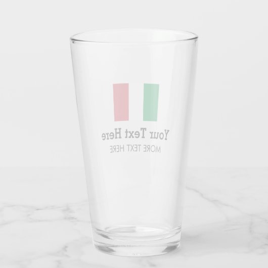 Italiaanse vlag bier glas cadeau met aangepaste te (Achterkant)