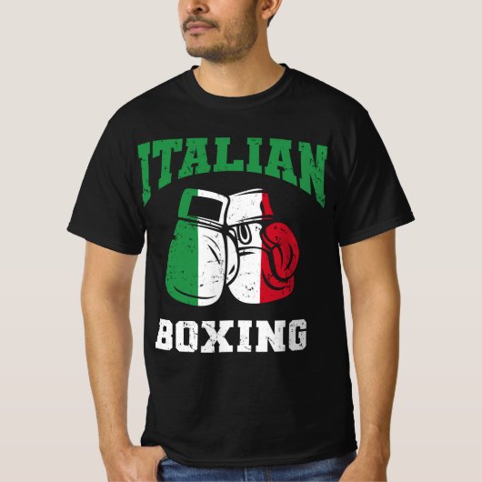 Italiaanse vlag bokhandschoenen t-shirt (Voorkant)
