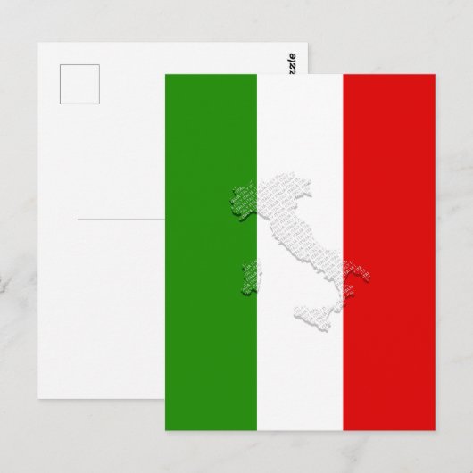 Italiaanse vlag briefkaart (Voorkant / Achterkant)