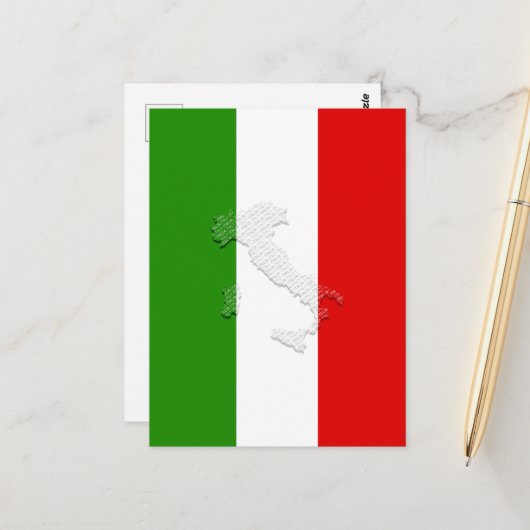 Italiaanse vlag briefkaart (Voorkant / Achterkant in situ)