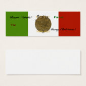 Italiaanse vlag Buon Natale Kerstcadeau Label Mini Visitekaartjes (Voorkant /achterkant)