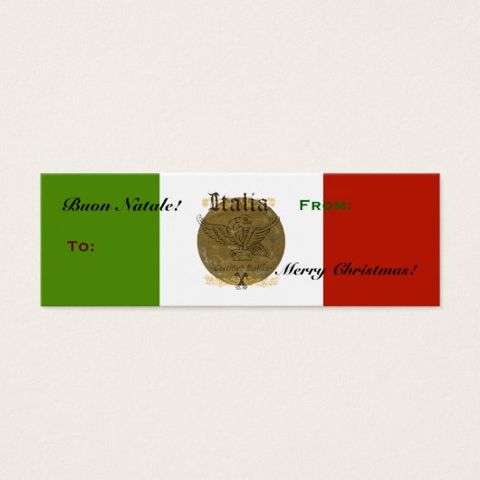 Italiaanse vlag Buon Natale Kerstcadeau Label Mini Visitekaartjes (Voorkant)
