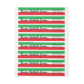 Italiaanse vlag Buon Natale Kerstmis Groet Terug Omwikkelbaar Adreslabel (Vel)