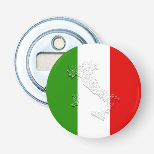 Italiaanse vlag button flesopener (Voorkant)