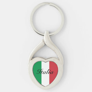 Italiaanse vlag: cadeau voor aangepaste hartketens sleutelhanger