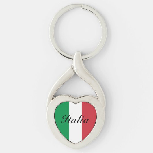 Italiaanse vlag: cadeau voor aangepaste hartketens sleutelhanger (Voorkant)