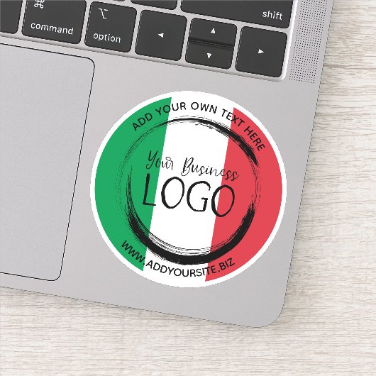 Italiaanse vlag Colors Business Logo Circle Sticker (Detail)