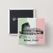 Italiaanse vlag Colosseum Design Button (Voorkant /achterkant)