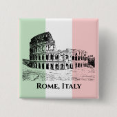 Italiaanse vlag Colosseum Design Button (Voorkant)