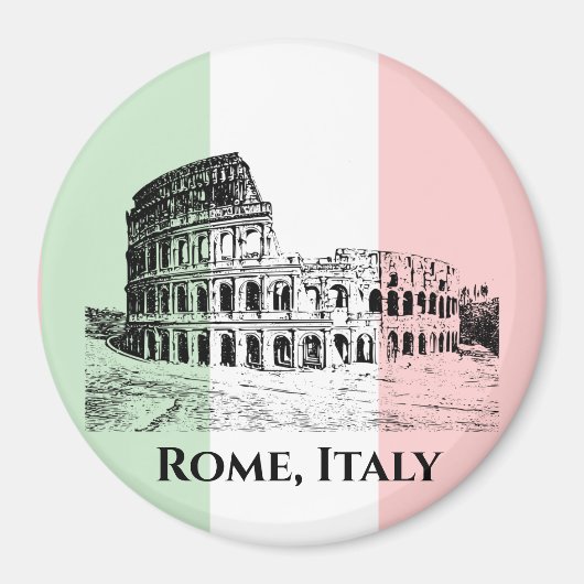 Italiaanse vlag Colosseum Design Magnet (Voorkant)