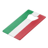 Italiaanse vlag creditkaart flessenopener (Voorkant Gekanteld)