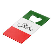 Italiaanse vlag creditkaart flessenopener (Achterkant Gekanteld)
