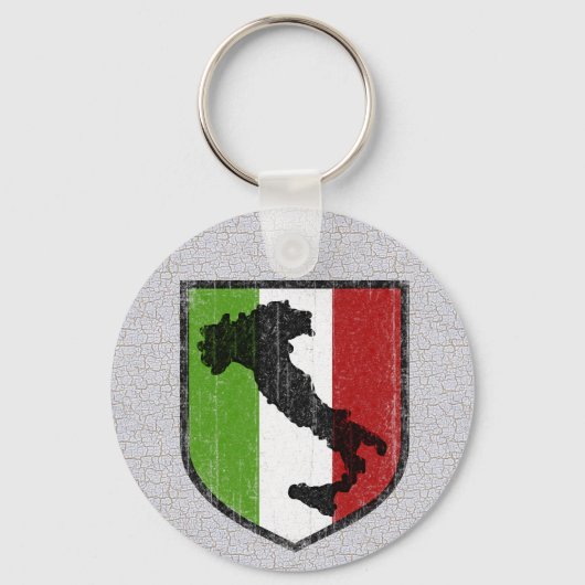 Italiaanse Vlag Crest Laars Middeleeuws Sleutelhanger (Voorkant)