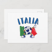 Italiaanse vlag Dabbing Voetbal Briefkaart (Voorkant / Achterkant)