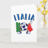Italiaanse vlag Dabbing Voetbal Kaart (Gele Bloem)