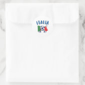 Italiaanse vlag Dabbing Voetbal Ronde Sticker (Tas)
