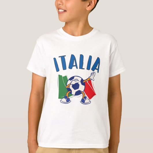 Italiaanse vlag Dabbing Voetbal T-shirt (Voorkant)