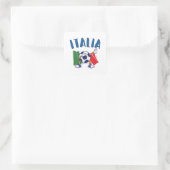 Italiaanse vlag Dabbing Voetbal Vierkante Sticker (Tas)