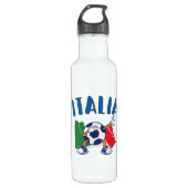 Italiaanse vlag Dabbing Voetbal Waterfles (Voorkant)