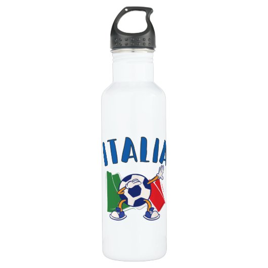 Italiaanse vlag Dabbing Voetbal Waterfles (Voorkant)