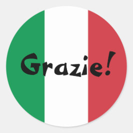 Italiaanse Vlag Dank Je Grazie! Ronde Sticker