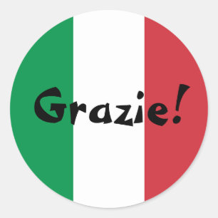 Italiaanse Vlag Dank Je Grazie! Ronde Sticker