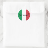 Italiaanse vlag Dank je wel Grazie! Ronde Sticker (Tas)
