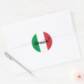 Italiaanse vlag Dank je wel Grazie! Ronde Sticker (Envelop)