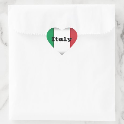 Italiaanse vlag Donkere rand Hart Sticker (Tas)