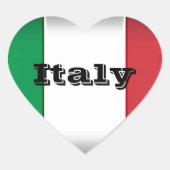 Italiaanse vlag Donkere rand Hart Sticker (Voorkant)