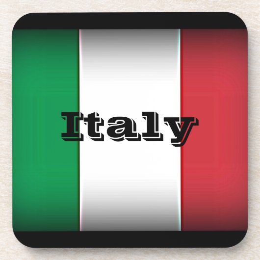 Italiaanse vlag Donkere rand Onderzetter (Voorkant)