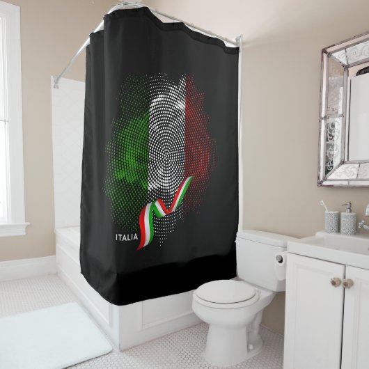 Italiaanse vlag douchegordijn (In situ)