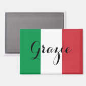 Italiaanse vlag Elegante kalligrafie Grazie Magneet (Voorkant / Achterkant)