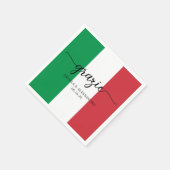 Italiaanse vlag Elegante kalligrafie Grazie Servet (Hoek)