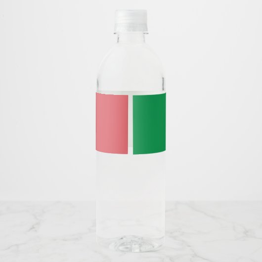 Italiaanse vlag Elegante kalligrafie Grazie Waterfles Etiket (Achterkant)