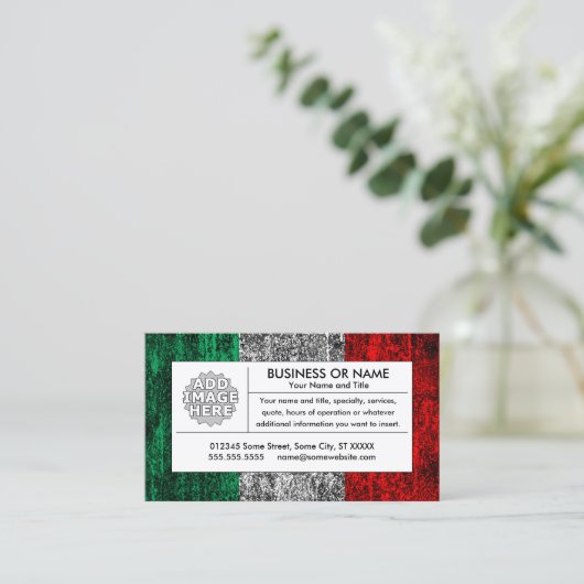 italiaanse vlag EN amerikaanse vlag Visitekaartje (Staand voorkant)