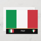 Italiaanse vlag en Italiaans land Briefkaart (Voorkant / Achterkant)
