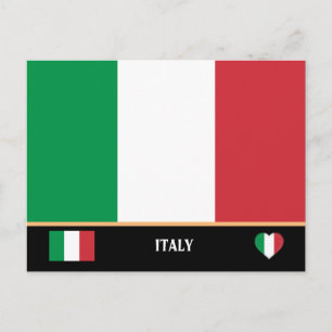 Italiaanse vlag en Italiaans land Briefkaart