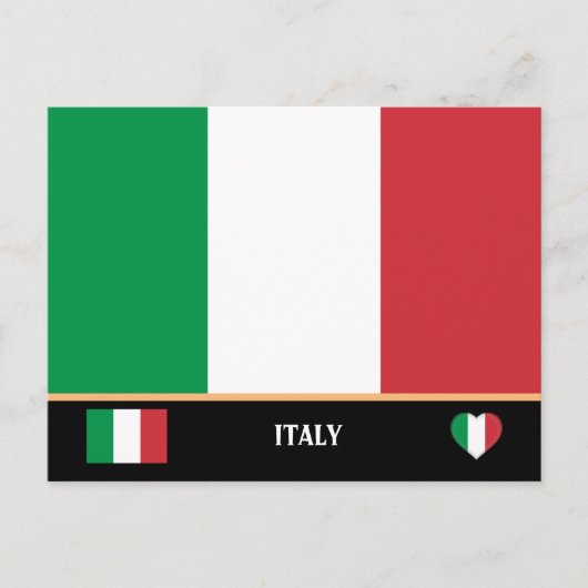 Italiaanse vlag en Italiaans land Briefkaart (Voorkant)