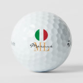 Italiaanse vlag en Italiaanse Golf Balls Golfballen (Voorkant)