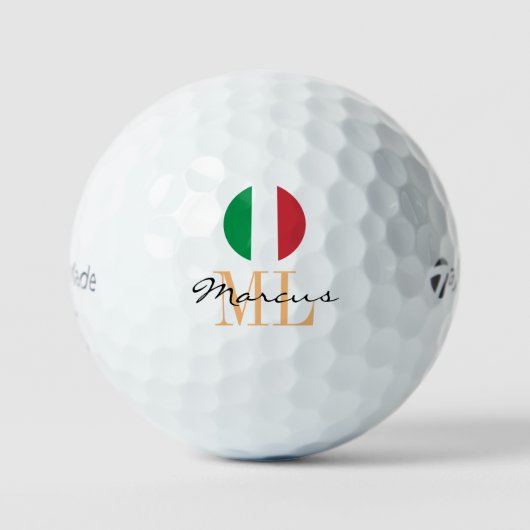 Italiaanse vlag en Italiaanse Golf Balls Golfballen (Voorkant)