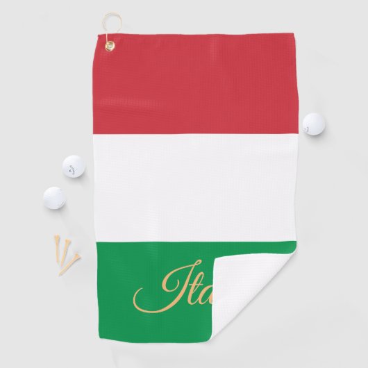 Italiaanse vlag en Italiaanse golfvakantie/sport I Golfhanddoek (Insitu)